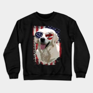 American Flag Great Pyrenees Dreams, Trendy Tee Collection for Dog Enthusiasts Crewneck Sweatshirt